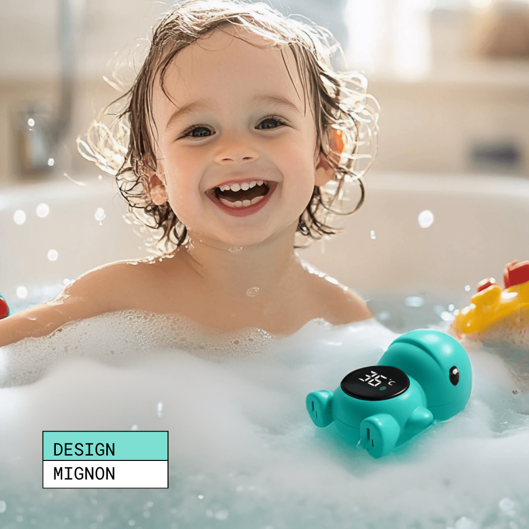 Thermomètre Bain Bébé Digital – Flottant, Étanche, 3 Couleurs d’Alerte, Écran Tactile, BPA Free