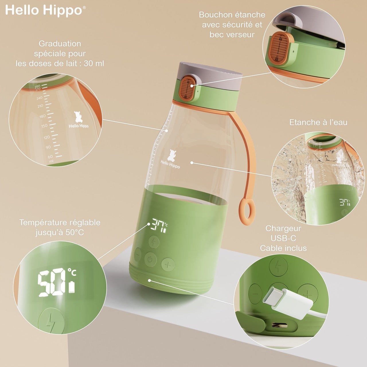 Chauffe biberon Premium Hello Hippo