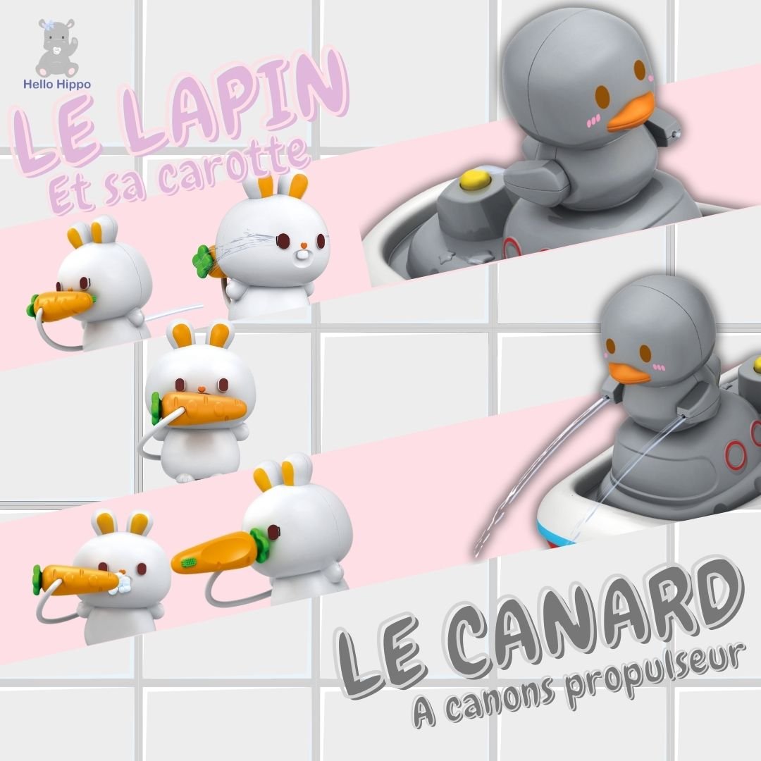 Jouet de bain pour enfants avec lapin et canard