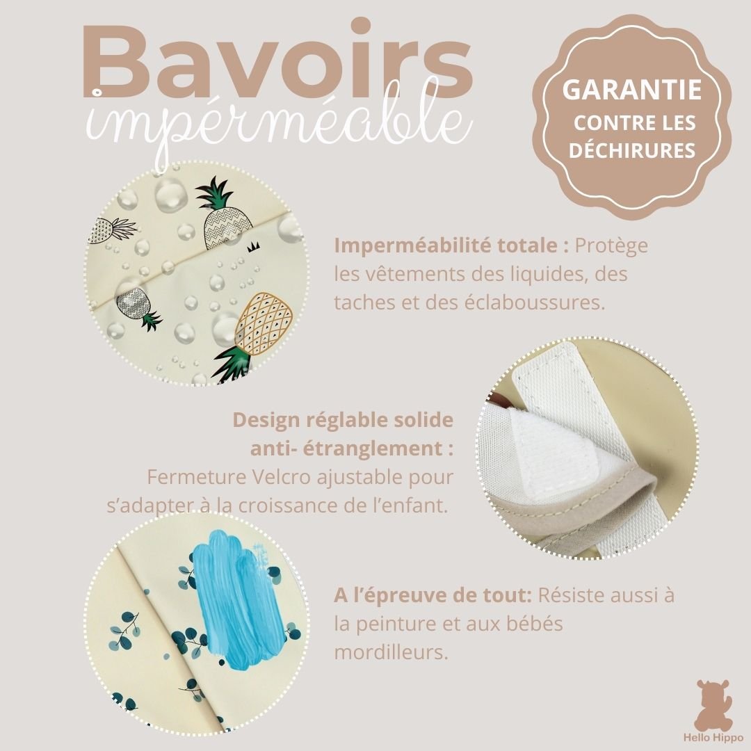Babero impermeable con volantes y bolsillo recogemigas
