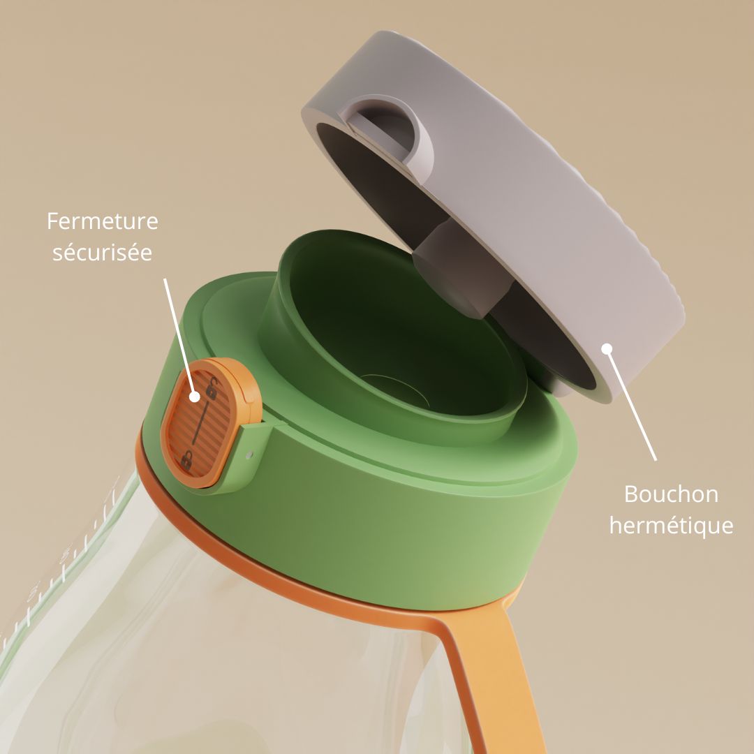 Chauffe biberon Hello Hippo avec fermeture sécurisée et bouchon hermétique