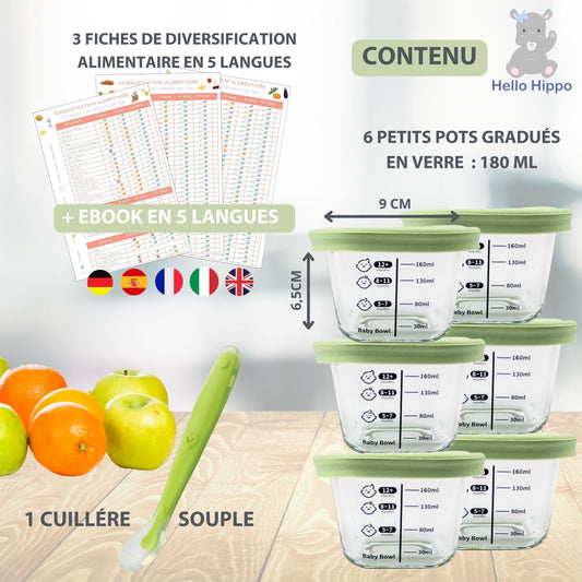 3 fiches de diversification alimentaire en 5 langues
