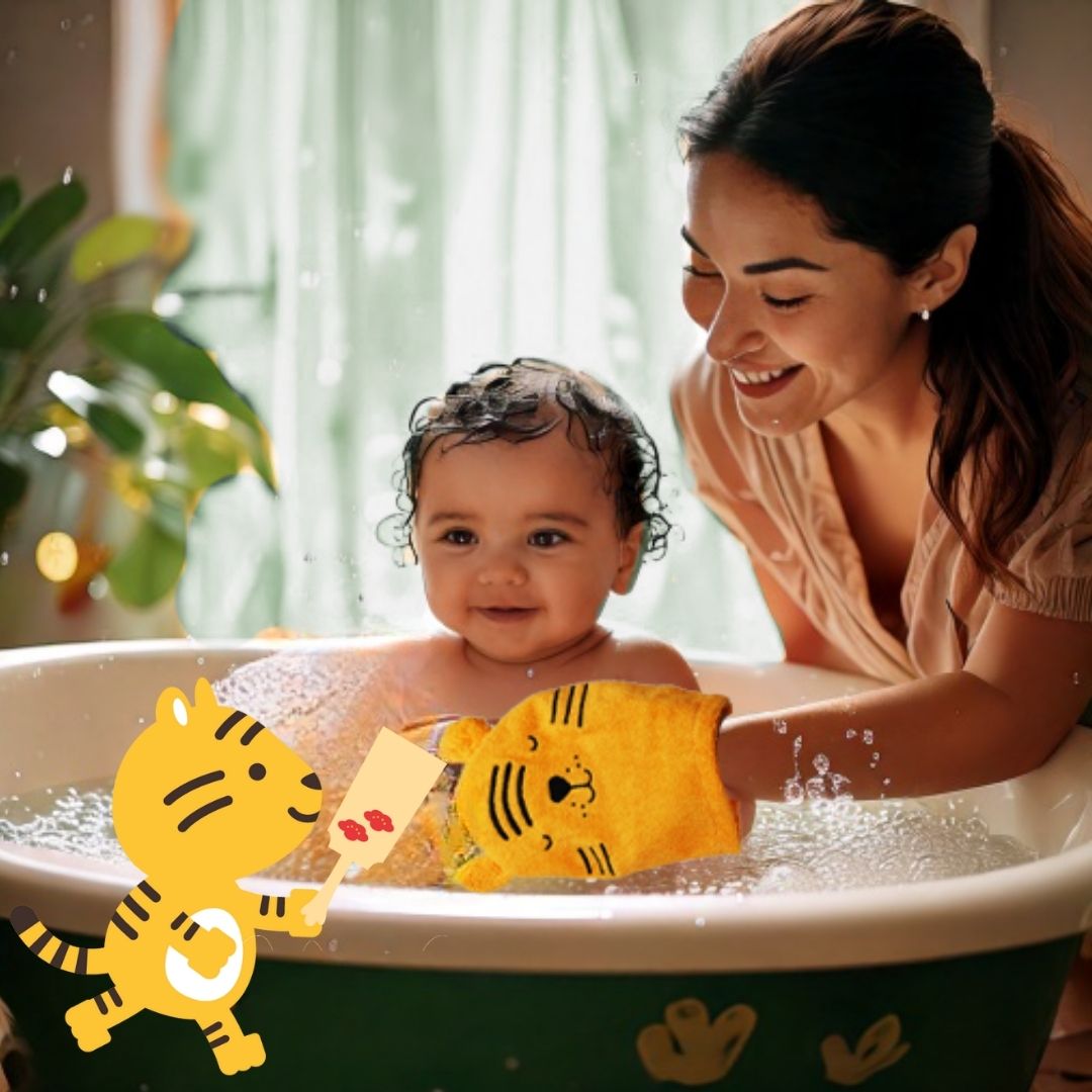 6-Pack Kids & Baby Wash Mitts (Tiger, Chick, Frog)