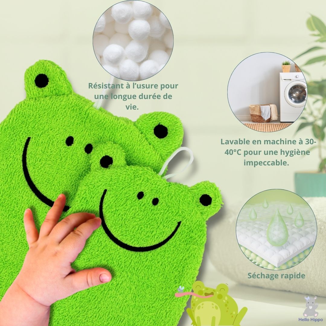 6-Pack Kids & Baby Wash Mitts (Tiger, Chick, Frog)