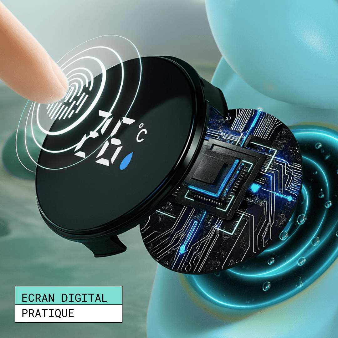 Thermomètre Bain Bébé Digital – Flottant, Étanche, 3 Couleurs d’Alerte, Écran Tactile, BPA Free