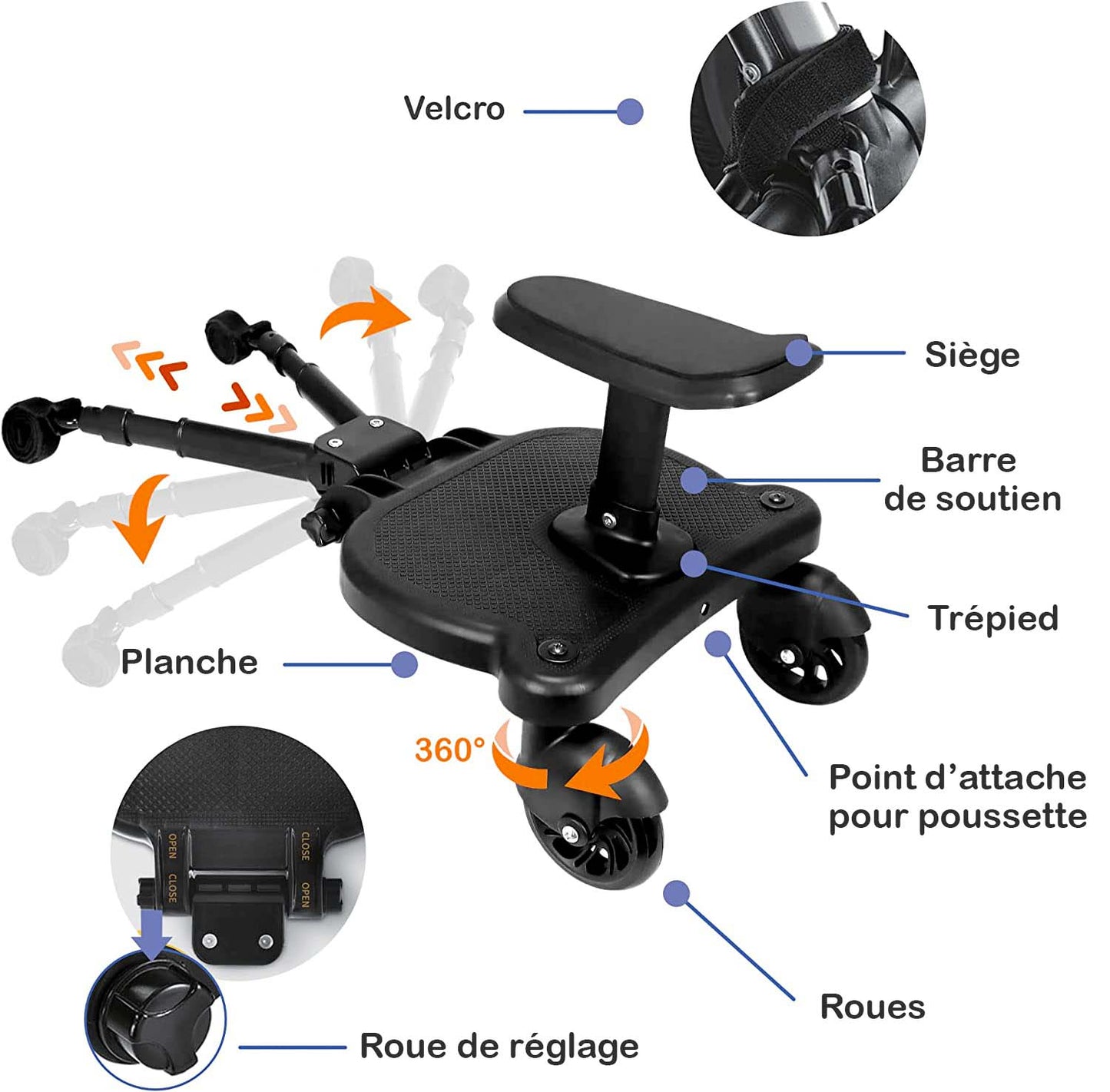 Patinete con asiento para cochecito