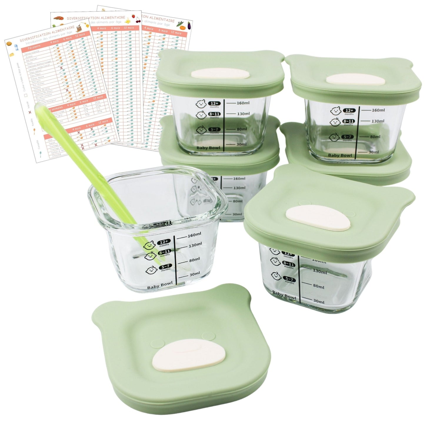 lot de 6 petit pots alimentaires 